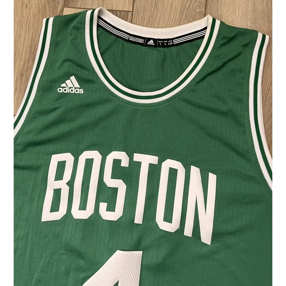Adidas Swingman Green NBA Isaiah Thomas Boston Celtics Away Jersey L +2 Length